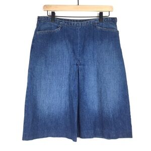 TALBOTS Jean Skirt Denim Modest Minimalist Capsule Wardrobe Classic Size 12